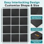 NEWBULIG Interlocking Foam Floor Tiles, Gym Flooring for Home Gym Mat 24 inch Long, 1/2 Inch Thick, Foam Mats for Floor, Garage, Workout Space, Non-Slip, 36pcs