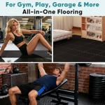 NEWBULIG Interlocking Foam Floor Tiles, Gym Flooring for Home Gym Mat 24 inch Long, 1/2 Inch Thick, Foam Mats for Floor, Garage, Workout Space, Non-Slip, 36pcs