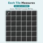 NEWBULIG Interlocking Foam Floor Tiles, Gym Flooring for Home Gym Mat 24 inch Long, 1/2 Inch Thick, Foam Mats for Floor, Garage, Workout Space, Non-Slip, 36pcs