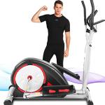 ANCHEER Elliptical Exercise Machine, Elliptical Trainer for Home Gym, Exercise Equipment 500Lbs Max Weight, Ultra-Silent Elliptical Machine, with Pulse Rate Grips, LCD & Smooth Resistance Levels
