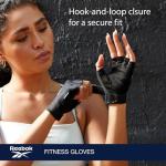 Reebok Classic Fingerless Gloves (Black/Grey, Small), Lightweight Fitness & Weight Lifting Gloves for Training, Crossfit, Cycling & Home Gym Exercise, Breathable Workout Gloves for Men & Women