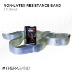 TheraBand - 12719 CLX Resistance Band with Loops, Fitness Band for Home Exercise and Full Body Workouts, Portable Gym Equipment, Gift for Athlete, Individual 5 Foot Band, Silver, Super Heavy, Advanced Level 2