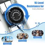 BARWING Folding Exercise Bike Stationary Bikes for Home，3 in 1Exercise Bikes for Seniors, Indoor Workout Bike Cycling Bike with 16-Level Adjustable Resistance,330LB Capacity(Grey)