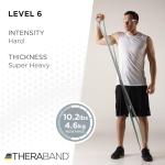TheraBand - 12719 CLX Resistance Band with Loops, Fitness Band for Home Exercise and Full Body Workouts, Portable Gym Equipment, Gift for Athlete, Individual 5 Foot Band, Silver, Super Heavy, Advanced Level 2