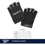 Reebok Classic Fingerless Gloves (Black/Grey, Small), Lightweight Fitness & Weight Lifting Gloves for Training, Crossfit, Cycling & Home Gym Exercise, Breathable Workout Gloves for Men & Women