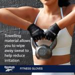 Reebok Classic Fingerless Gloves (Black/Grey, Small), Lightweight Fitness & Weight Lifting Gloves for Training, Crossfit, Cycling & Home Gym Exercise, Breathable Workout Gloves for Men & Women