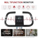 BARWING Folding Exercise Bike Stationary Bikes for Home，3 in 1Exercise Bikes for Seniors, Indoor Workout Bike Cycling Bike with 16-Level Adjustable Resistance,330LB Capacity(Grey)