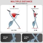 BARWING Folding Exercise Bike Stationary Bikes for Home，3 in 1Exercise Bikes for Seniors, Indoor Workout Bike Cycling Bike with 16-Level Adjustable Resistance,330LB Capacity(Grey)