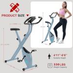 BARWING Folding Exercise Bike Stationary Bikes for Home，3 in 1Exercise Bikes for Seniors, Indoor Workout Bike Cycling Bike with 16-Level Adjustable Resistance,330LB Capacity(Grey)