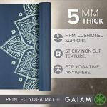 Gaiam Yoga Mat Premium Print Non Slip Exercise & Fitness Mat for All Types of Yoga, Pilates & Floor Workouts, Indigo Sundial, 5mm