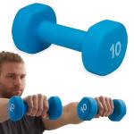 Gaiam Dumbbell Hand Weight (Sold in Singles) - Neoprene Coated Exercise & Fitness Dumbbell for Home Gym Workouts and Strength Training - Free Weights for Women and Men (10lb, Blue)
