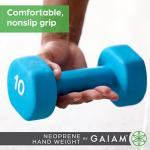 Gaiam Dumbbell Hand Weight (Sold in Singles) - Neoprene Coated Exercise & Fitness Dumbbell for Home Gym Workouts and Strength Training - Free Weights for Women and Men (10lb, Blue)