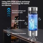 BEVECK 14 oz Portable Hydrogen Water Bottle Generator with PEM-SPE Technology, USB Rechargeable Hydrogen Water Ionizer Cup, Produces up to 3000 ppb Hydrogen in 3 Minutes for Home, Gym, Office & Travel