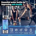 BEVECK 14 oz Portable Hydrogen Water Bottle Generator with PEM-SPE Technology, USB Rechargeable Hydrogen Water Ionizer Cup, Produces up to 3000 ppb Hydrogen in 3 Minutes for Home, Gym, Office & Travel