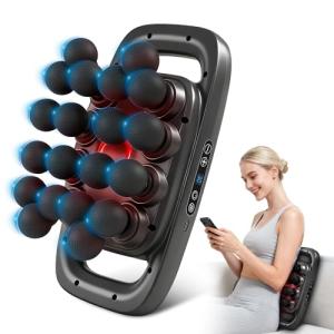 Kocuno 20-Head Massage Gun Set, Deep Tissue Massager with 3 Modes & 30 Levels, Muscle Massager Pain Relief, Percussion Massage Gun for Back/Shoulders/Legs/Waists (Black, 20-Head)