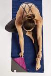 Gaiam Grippy Non Slip Yoga Mat Towel - Fast Drying Towel - Ideal for Hot Yoga - Microfiber and Machine Washable - Grip Backing - Vivid Blue/Fuchsia - 68" L x 24" W