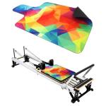 Non Slip Pilates Reformer Mat, Soft Fleece Surface Pilates Towel Mat, Pilates Mat with Multiple Equipment, Lightweight and Foldable, Sweat Wicking and Quick Drying, For Yoga and Fitness (Multicolor)