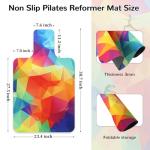 Non Slip Pilates Reformer Mat, Soft Fleece Surface Pilates Towel Mat, Pilates Mat with Multiple Equipment, Lightweight and Foldable, Sweat Wicking and Quick Drying, For Yoga and Fitness (Multicolor)