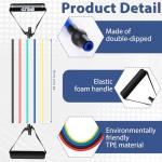 Leyndo 11 Pcs Resistance Bands with Handles Exercise Fitness Resistance Tube Bands Working Out Loop Band and Door Anchor for Men Women Physical Therapy Strength Training Shape Body Home Workouts