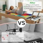 Non Slip Pilates Reformer Mat, Soft Fleece Surface Pilates Towel Mat, Pilates Mat with Multiple Equipment, Lightweight and Foldable, Sweat Wicking and Quick Drying, For Yoga and Fitness (Multicolor)