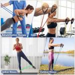 Leyndo 11 Pcs Resistance Bands with Handles Exercise Fitness Resistance Tube Bands Working Out Loop Band and Door Anchor for Men Women Physical Therapy Strength Training Shape Body Home Workouts