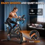 Exercise Bike, Wenoker Stationary Bike for Home, App Supported Indoor Bike with Silent Belt Drive, Heavy Flywheel, Multi-grips Handlebar and Upgraded Digital Display