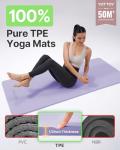 YOTTOY Yoga Mat，Extra Thick Yoga Mat (1/2inch),Professional TPE Exercise Mat,Non-Slip Workout Mat for Yoga, Pilates, Fitness, Barefoot Workouts, Home Gym Studio with Strap