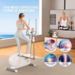 Elliptical Training Machines,Elliptical Exercise Machine for Home with Hyper-Quiet Magnetic Driving System, Elliptical Trainer/330 LBS Loading Capacity(White)