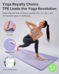 YOTTOY Yoga Mat，Extra Thick Yoga Mat (1/2inch),Professional TPE Exercise Mat,Non-Slip Workout Mat for Yoga, Pilates, Fitness, Barefoot Workouts, Home Gym Studio with Strap