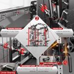 Smith Machine with Cable Crossover System, Multi-Function Squat Rack Power Cage for Home Gym, Power Rack and Packages Weight Sets (Red, L07-Smith Machine+Weight Bench+(Pole+Cast lron) 341LBS)