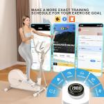 Elliptical Training Machines,Elliptical Exercise Machine for Home with Hyper-Quiet Magnetic Driving System, Elliptical Trainer/330 LBS Loading Capacity(White)