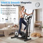 ANCHEER Elliptical Exercise Machine, Elliptical Trainer for Home Gym, Exercise Equipment 550Lbs Max Weight, Ultra-Silent Elliptical Machine, 16 Resistance Levels & Pulse Rate Grips