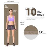 Gruper Thick Yoga Mat Non Slip, Large Size 72" L x 32" W x 0.6" TH, Premium Exercise & Fitness Mat with Carrying Strap and Bag, Workout Mats for Home (Brown, 72 * 24 * 0.4 Inches)