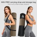 Gruper Thick Yoga Mat Non Slip, Large Size 72" L x 32" W x 0.6" TH, Premium Exercise & Fitness Mat with Carrying Strap and Bag, Workout Mats for Home (Brown, 72 * 24 * 0.4 Inches)