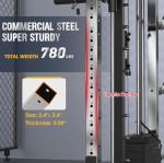 Smith Machine with Weight Stacks, Heavy Duty Home Gym System Power Cage Cable Crossover Machine Multi-Functional Trainer 350lbs Weigh Stack Ratio 1:1