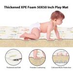 XVISHX Baby Play Mat, 50 x 50 Inch Play Mat Perfect for Use Baby Playpen, Foldable Baby Foam Playmat for Floor, Portable Waterproof Activity PlayMats for Babies, Infants and Toddlers
