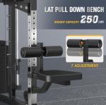 Smith Machine with Weight Stacks, Heavy Duty Home Gym System Power Cage Cable Crossover Machine Multi-Functional Trainer 350lbs Weigh Stack Ratio 1:1