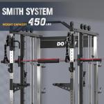 Smith Machine with Weight Stacks, Heavy Duty Home Gym System Power Cage Cable Crossover Machine Multi-Functional Trainer 350lbs Weigh Stack Ratio 1:1