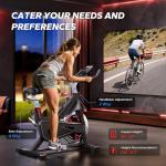 Merach Exercise Bike, Magnetic Stationary Bike with Exclusive App, 300lbs Indoor Workout Bike with Comfortable Bike Seat Cushion and Tablet Mount for Home Weight Loss