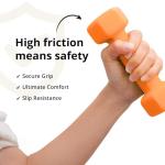 Portzon Weights Orange Dumbbells with Set of 2 Neoprene Dumbbells Set, 3 LB, Anti-Slip, Anti-roll, Hex Shape