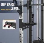 Smith Machine with Weight Stacks, Heavy Duty Home Gym System Power Cage Cable Crossover Machine Multi-Functional Trainer 350lbs Weigh Stack Ratio 1:1