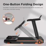 YUEJIQI Treadmills for Home, 3.0HP Quiet Brushless Foldable Treadmill with Incline, Small Space Portable Running Walking Machine, 300 Lbs Capacity with Bluetooth APP & Pulse Monitor