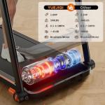 YUEJIQI Treadmills for Home, 3.0HP Quiet Brushless Foldable Treadmill with Incline, Small Space Portable Running Walking Machine, 300 Lbs Capacity with Bluetooth APP & Pulse Monitor
