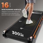 YUEJIQI Treadmills for Home, 3.0HP Quiet Brushless Foldable Treadmill with Incline, Small Space Portable Running Walking Machine, 300 Lbs Capacity with Bluetooth APP & Pulse Monitor