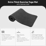 BalanceFrom Fitness GoYoga All Purpose 71 x 24 x 1 Inch Extra Thick Anti Tear High Density Non-Slip Exercise Yoga Mat with Carrying Strap, Black