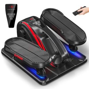 Under Desk Elliptical Machine, Electric Elliptical Leg Exerciser While Sitting for Seniors with Upgraded 15 Speeds & 12 Auto Mode, Forward & Reverse Direction, Quiet Portable Seated Pedal Exerciser