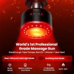 BOB AND BRAD D6 Ultra Massage Gun with Infrared Light, Deep Tissue Percussion Massager Gun with 16mm Amplitude, Professional Muscle Massager for Athletes, Electric Handheld Massager