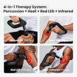BOB AND BRAD D6 Ultra Massage Gun with Infrared Light, Deep Tissue Percussion Massager Gun with 16mm Amplitude, Professional Muscle Massager for Athletes, Electric Handheld Massager