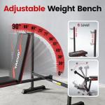 Weight Bench Set, 880LBS Adjustable Bench Press Set with Leg Extension and Barbell Rack, Safety Bar Catches, Fasting Foldable Workout Benches for Home Gym Fitness