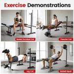 Weight Bench Set, 880LBS Adjustable Bench Press Set with Leg Extension and Barbell Rack, Safety Bar Catches, Fasting Foldable Workout Benches for Home Gym Fitness